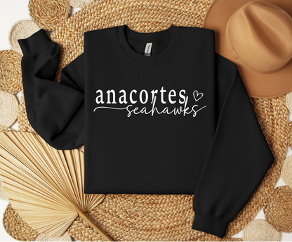 Anacortes Seahawks Heart Crewneck