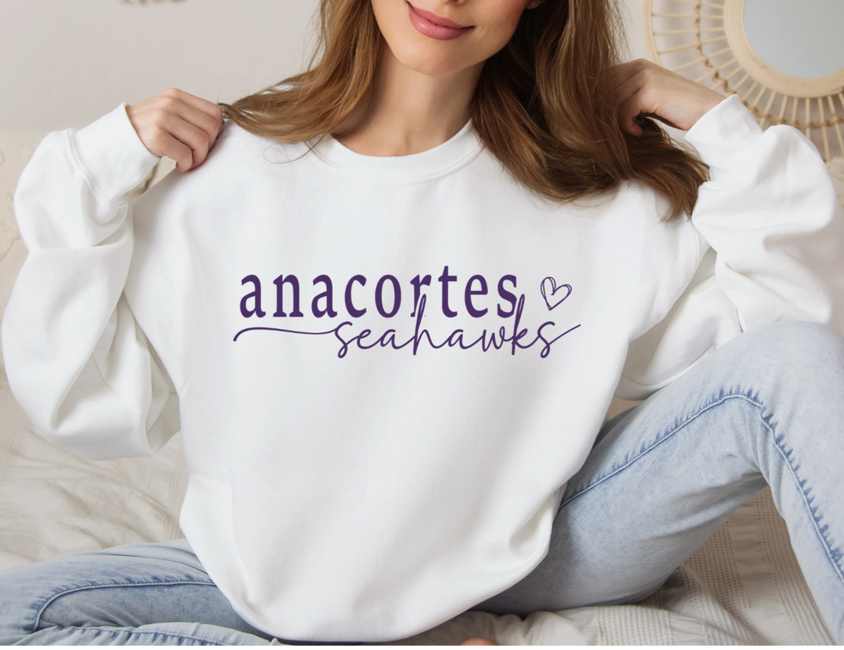 Anacortes Seahawks Heart Crewneck