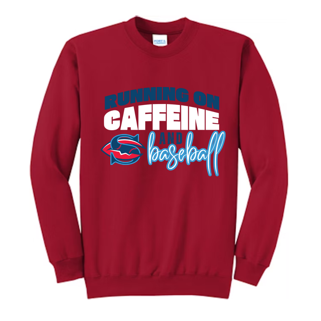 Running on Caffeine and Baseball Crewneck