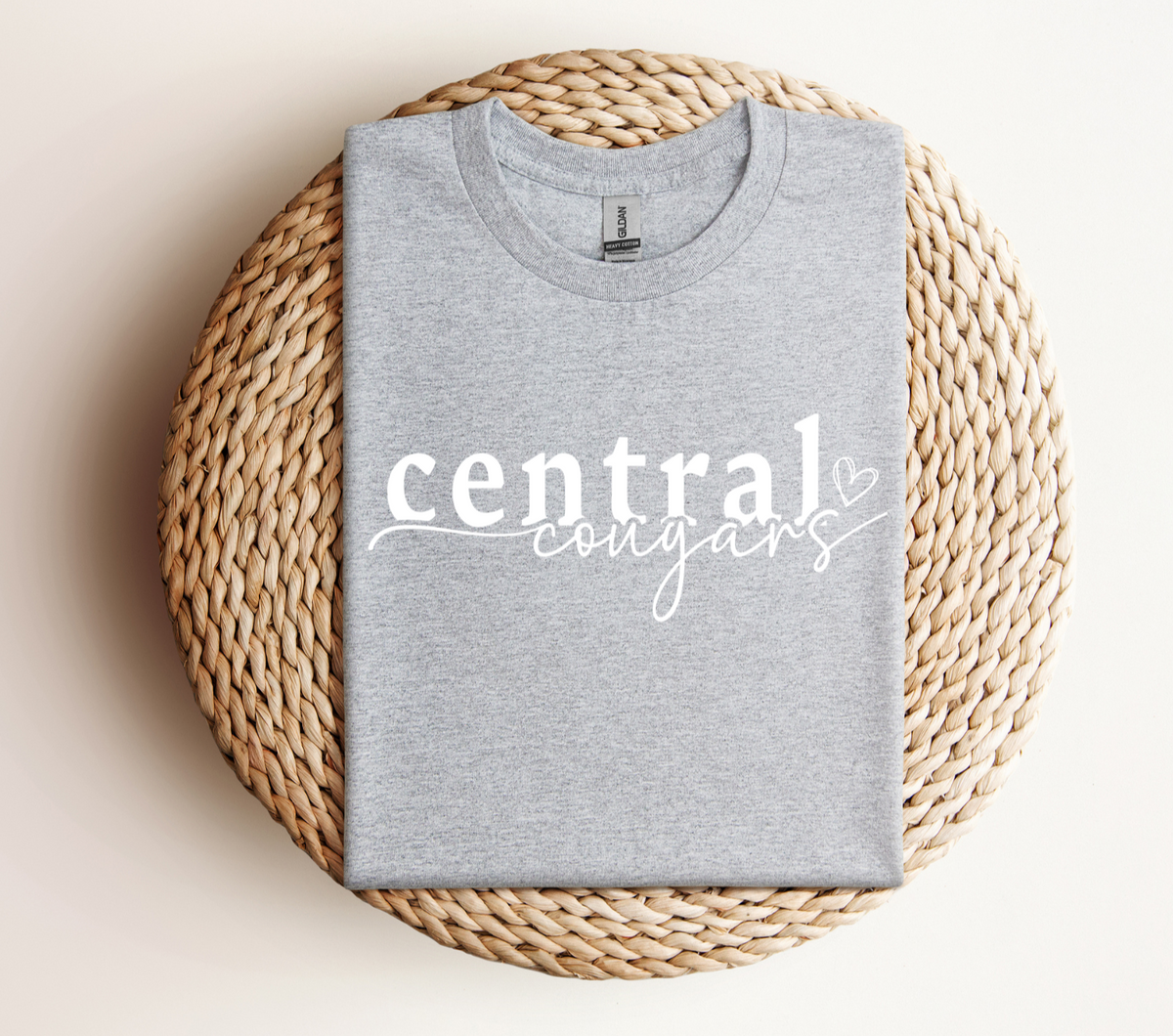 Central Cougars Heart Crewneck