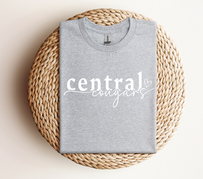 Central Cougars Heart Crewneck