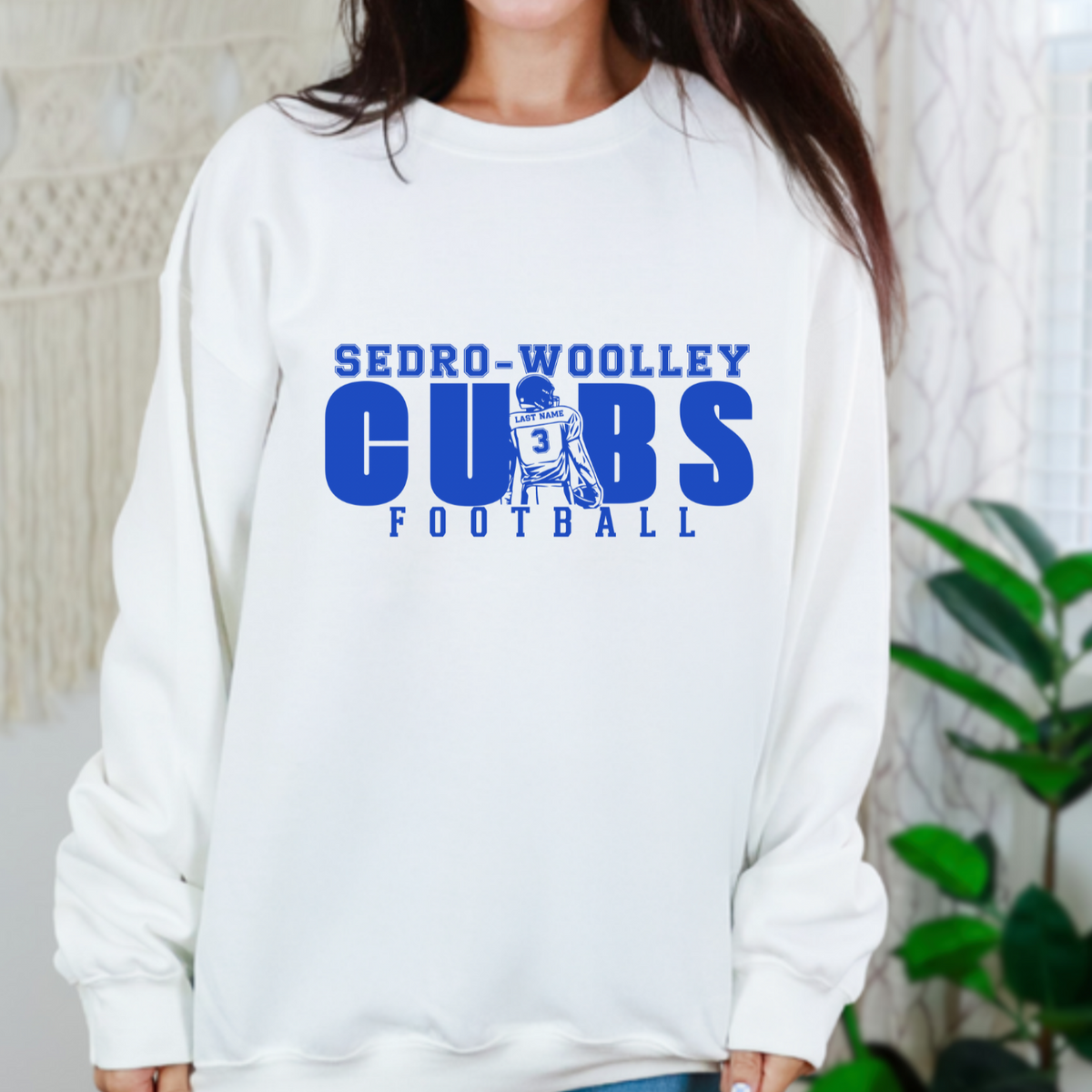 Custom Player Sedro Woolley Football Crewneck